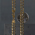 14k Two Tone Gold Pave Curb Chain (7.00 mm) by Avera Group