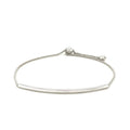 14k White Gold Smooth Curved Bar Lariat Design Bracelet (1.00 mm) by Avera Group