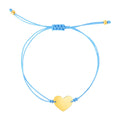 9 1/4 inch Blue Cord Adjustable Bracelet with 14k yellow Gold Heart by Bids.com