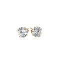 14k Yellow Gold Stud Earrings with White Hue Faceted Cubic Zirconia(6mm) by Avera Group