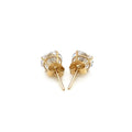 14k Yellow Gold Stud Earrings with White Hue Faceted Cubic Zirconia(6mm) by Avera Group