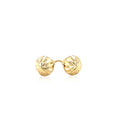 14k Yellow Gold Textured Flat Style Stud Earrings(6mm) by Avera Group