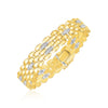 14k Two Tone Gold High Polish Diamond Panther Bracelet (12mm)
