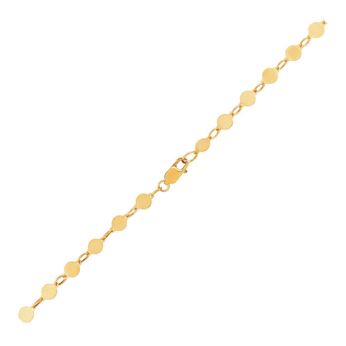 14k Yellow Gold Bracelet with Polished Circles by Avera Group