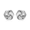 Textured and Polished Love Knot Earrings in Sterling Silver(13mm)