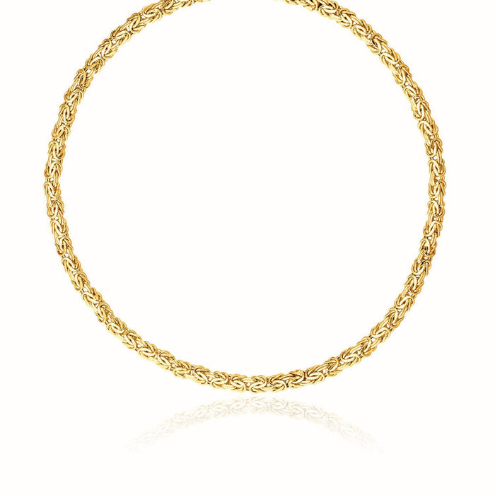 14k Yellow Gold Fancy Byzantine Chain Necklace by Avera Group