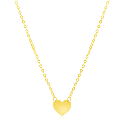 14k Yellow Gold Polished Mini Heart Necklace by Avera Group