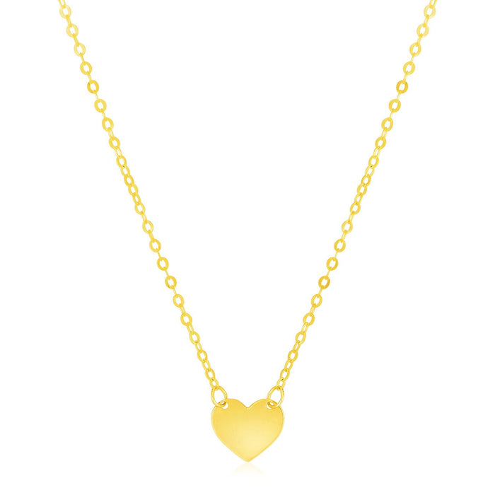 14k Yellow Gold Polished Mini Heart Necklace by Avera Group