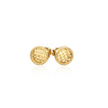 14k Yellow Gold Textured Circle Post Earrings by Avera Group