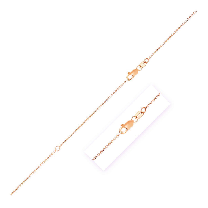 Extendable Cable Chain in 10k Rose Gold (0.87 mm) by Avera Group