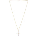 14k Yellow Gold Pearl Cross Pendant by Avera Group