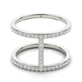 14k White Gold Dual Band Bridge Style Diamond Ring (3/8 cttw) by Bids.com