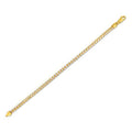 Round Pave Franco Chain Bracelet in 14k Yellow Gold (4.00 mm) by Avera Group