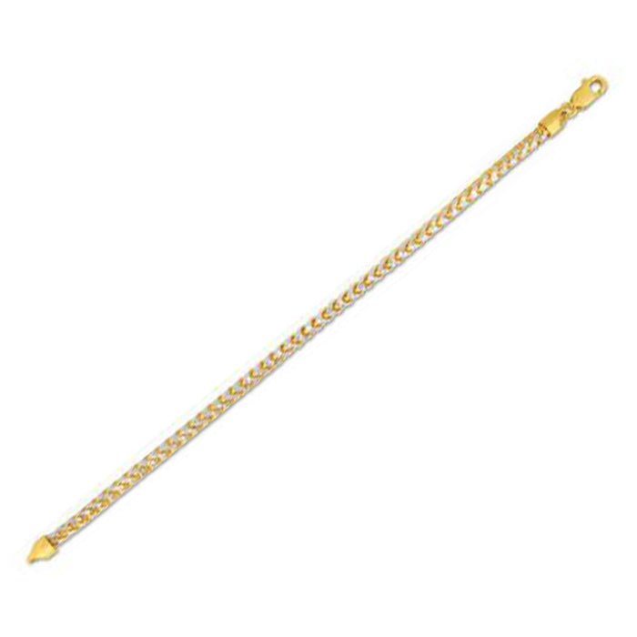 Round Pave Franco Chain Bracelet in 14k Yellow Gold (4.00 mm) by Avera Group