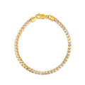 Round Pave Franco Chain Bracelet in 14k Yellow Gold (4.00 mm) by Avera Group