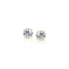 14k Yellow Gold Stud Earrings with White Hue Faceted Cubic Zirconia(3mm)