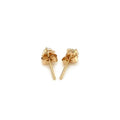 14k Yellow Gold Stud Earrings with White Hue Faceted Cubic Zirconia(3mm) by Avera Group