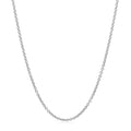 14k White Gold Round Cable Link Chain (1.50 mm) by Avera Group