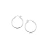 Sterling Silver Polished Thin Hoop Earrings with Rhodium Plating (2x20mm)