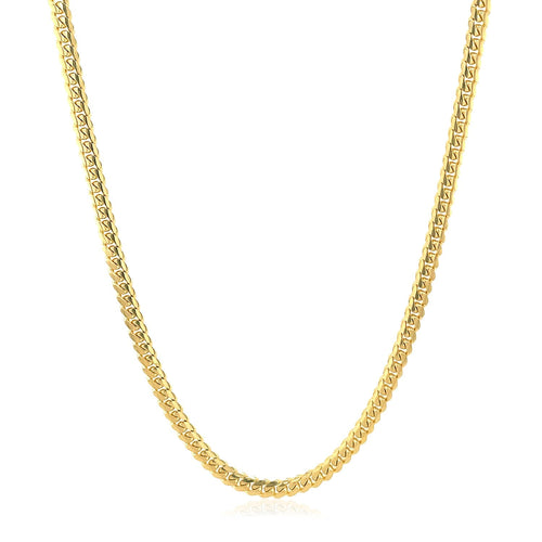 14k Yellow Gold Classic Solid Miami Cuban Chain (2.60 mm) by Avera Group