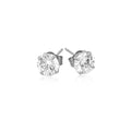 14k White Gold Stud Earrings with White Hue Faceted Cubic Zirconia(5mm) by Avera Group