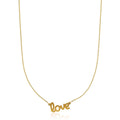 14k Yellow Gold Script LOVE Necklace by Bids.com