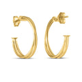 14k Yellow Gold Large Crossover Hoops by Avera Group