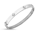 14k White Gold Trilogy Diamond Bangle by Avera Group