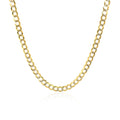 14k Two Tone Gold Pave Curb Chain (3.20 mm) by Avera Group