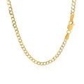 14k Two Tone Gold Pave Curb Chain (3.20 mm) by Avera Group