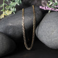 14k Two Tone Gold Pave Curb Chain (3.20 mm) by Avera Group