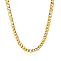 14k Yellow Gold Miami Cuban Semi Solid Chain (4.50 mm) by Avera Group