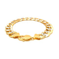12.18 mm 14k Two Tone Gold Pave Curb Bracelet by Avera Group