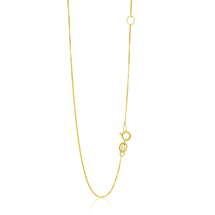 14k Yellow Gold Adjustable Box Chain (0.60 mm) by Avera Group