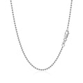 14k White Gold Bead Chain 1.5mm (1.50 mm) by Avera Group