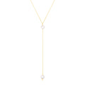 14k Yellow Gold Lariat Necklace with Pearls by Avera Group