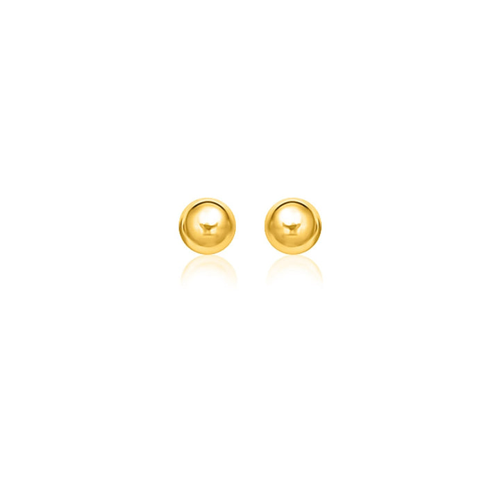 14k Yellow Gold Spherical Stud Earrings (8mm) by Avera Group