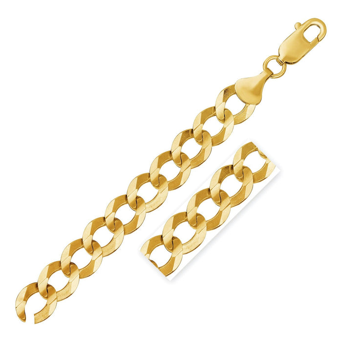 Solid Curb Chain in 14k Yellow Gold (12.18 mm) by Avera Group