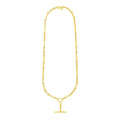 14k Yellow Gold Alternating Oval and Round Chain Necklace with Toggle by Avera Group