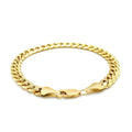 6.7mm 14k Yellow Gold Miami Cuban Semi Solid Bracelet by Avera Group