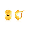 14k Yellow Gold Geometric Texture Earrings by Avera Group
