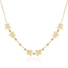 14k Yellow Gold 18 inch Necklace with Polished Butterflies and Beads