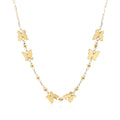 14k Yellow Gold 18 inch Necklace with Polished Butterflies and Beads by Avera Group