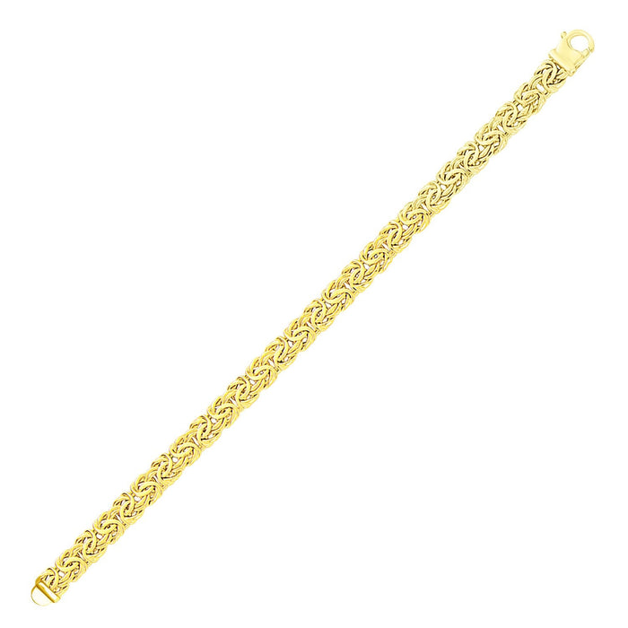 14k Yellow Gold Byzantine Style Chain Bracelet by Avera Group