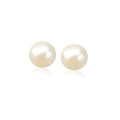 14k Yellow Gold Freshwater Cultured White Pearl Stud Earrings (7mm) by Avera Group