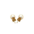 14k Yellow Gold Freshwater Cultured White Pearl Stud Earrings (7mm) by Avera Group