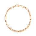 14K Rose Gold Bold Paperclip Chain Bracelet by Avera Group