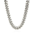 Sterling Silver Rhodium Plated Miami Cuban Chain (9.80 mm) by Avera Group