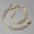 14k Yellow Gold 7 inch Figaro Chain Bracelet with Heart by Avera Group