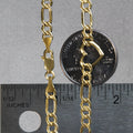 14k Yellow Gold 7 inch Figaro Chain Bracelet with Heart by Avera Group